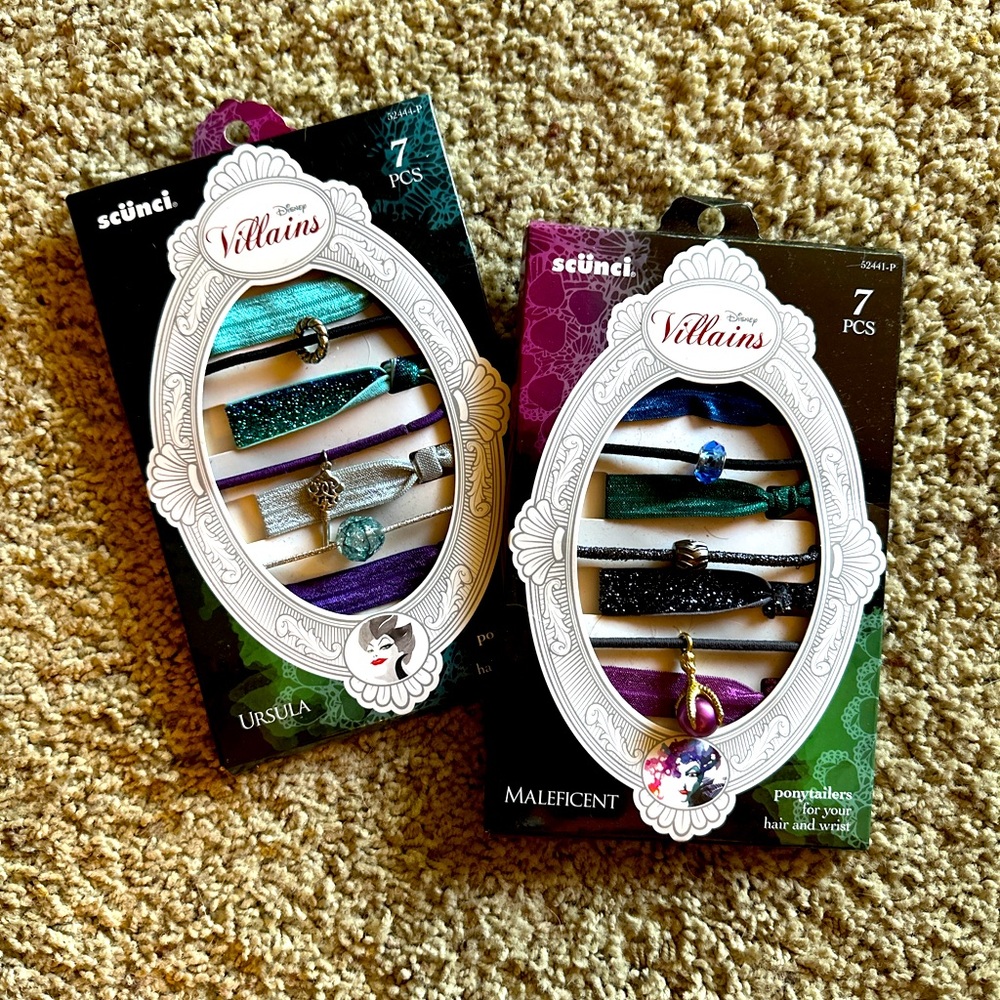 scuncii Disney Villains Maleficent + Ursula Hair Accessory Sets